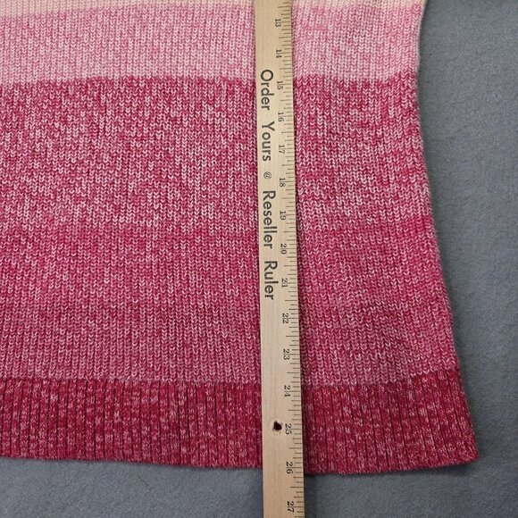 Talbots Sweater Womens Large Pink Orange Ombre Stripe Knit Pima Cotton Colorful - Picture 7 of 10